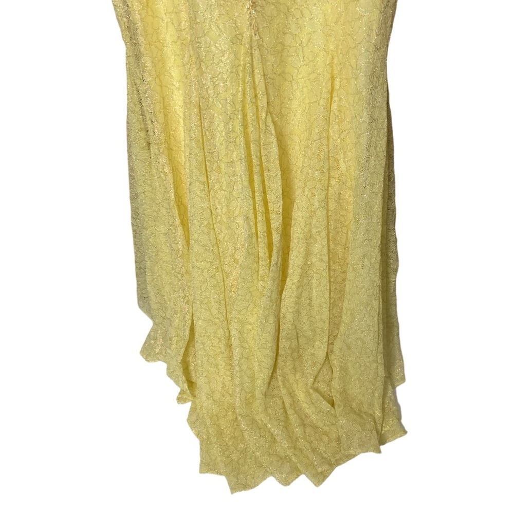 Mac Duggal 79341 Lace Embellished Trumpet Gown Lemon Yellow Size 16 NWOT - Picture 10 of 13